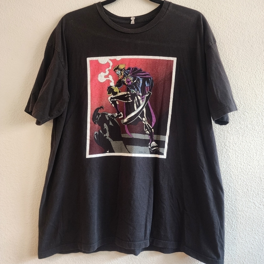 Alstyle Mens Graphic Print T-Shirt Short Sleeve Crew Neck Cotton Black Size XL